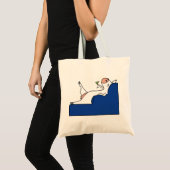 Fancy Koe blauw Tote Bag (Voorkant (product))