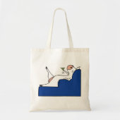 Fancy Koe blauw Tote Bag (Voorkant)