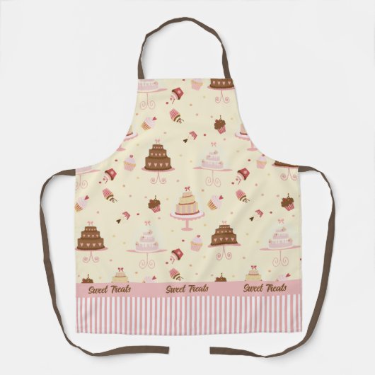 Fancy koekjes en cupcakes op Schort voor het bakke (Voorkant)