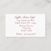 Fancy Koffie Drink met Koffiebonen Visitekaartje (Achterkant)