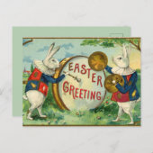  Fancy konijnen met drum paasgroeten Briefkaart (Voorkant / Achterkant)