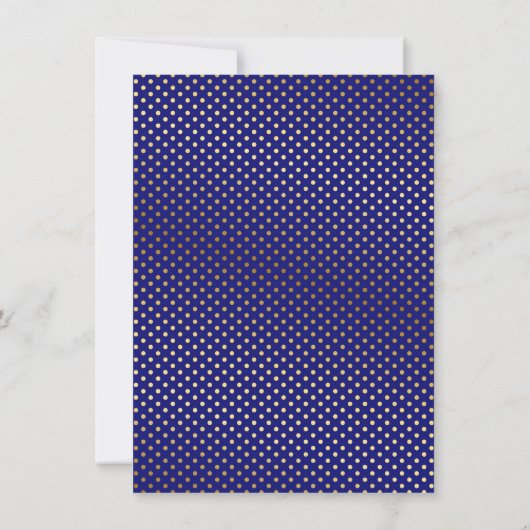 Fancy koninklijk blauw goudprik Baby shower Kaart (Achterkant)