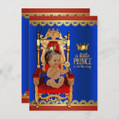 Fancy Koninklijk Etnisch Prins Baby shower Kaart (Voorkant / Achterkant)