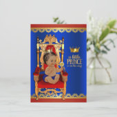 Fancy Koninklijk Etnisch Prins Baby shower Kaart (Staand voorkant)