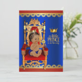 Fancy Koninklijk Etnisch Prins Baby shower Kaart (Staand voorkant)