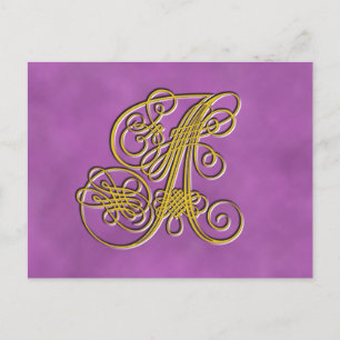 Fancy koninklijk monogram letter A Briefkaart