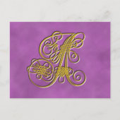 Fancy koninklijk monogram letter A Briefkaart (Voorkant)