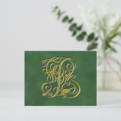 Fancy koninklijk monogram letter b briefkaart (Staand voorkant)