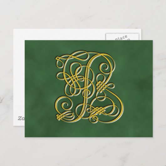 Fancy koninklijk monogram letter b briefkaart (Voorkant / Achterkant)