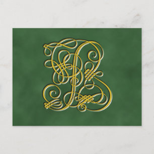 Fancy koninklijk monogram letter b briefkaart
