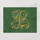 Fancy koninklijk monogram letter b briefkaart (Voorkant)