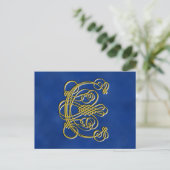 Fancy koninklijk monogram letter C Briefkaart (Staand voorkant)