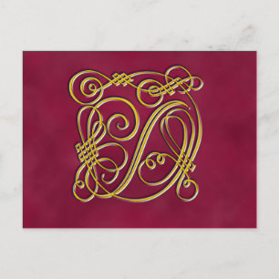Fancy koninklijk monogram letter D Briefkaart