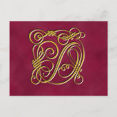 Fancy koninklijk monogram letter D Briefkaart (Voorkant)