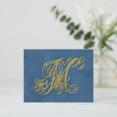 Fancy koninklijk monogram letter M Briefkaart (Staand voorkant)
