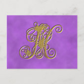 Fancy koninklijk monogram letter N Briefkaart (Voorkant)