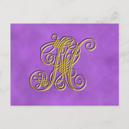 Fancy koninklijk monogram letter N Briefkaart (Voorkant)