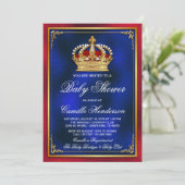 Fancy Koninklijke Baby Shower Kaart (Staand voorkant)