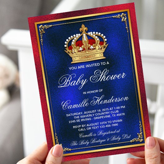 Fancy Koninklijke Baby Shower Kaart