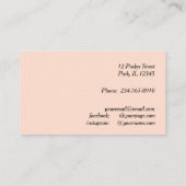 Fancy kookpan met witte en grijze taart visitekaartje (Achterkant)