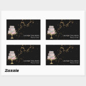 Fancy kookpan met zwarte en goudmarmer rechthoekige sticker (Vel)