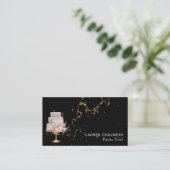 Fancy kookpan met zwarte en goudmarmer visitekaartje (Staand voorkant)