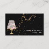 Fancy kookpan met zwarte en goudmarmer visitekaartje (Voorkant)