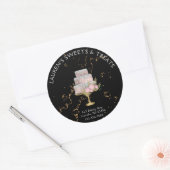 Fancy kookpan met zwarte tong en goudmarmer ronde sticker (Envelop)