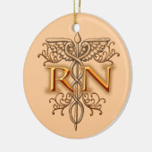 Fancy koper Caduceus RN Nurse Keramisch Ornament (Links)