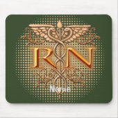 Fancy koper Caduceus RN Nurse Muismat (Voorkant)