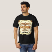 Fancy kopercaduceus-verpleegkundige t-shirt (Voorkant volledig)