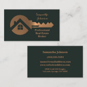 Fancy kopersleutel Real Estate Broker Visitekaartj Visitekaartje (Voorkant / Achterkant)