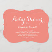 Fancy koraal Baby shower Kaart (Voorkant / Achterkant)