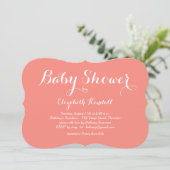 Fancy koraal Baby shower Kaart (Staand voorkant)