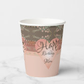 Fancy koraal en roze en perzikkleurig papieren bekers (Achterkant)