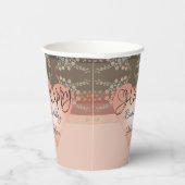 Fancy koraal en roze en perzikkleurig papieren bekers (Rechts)