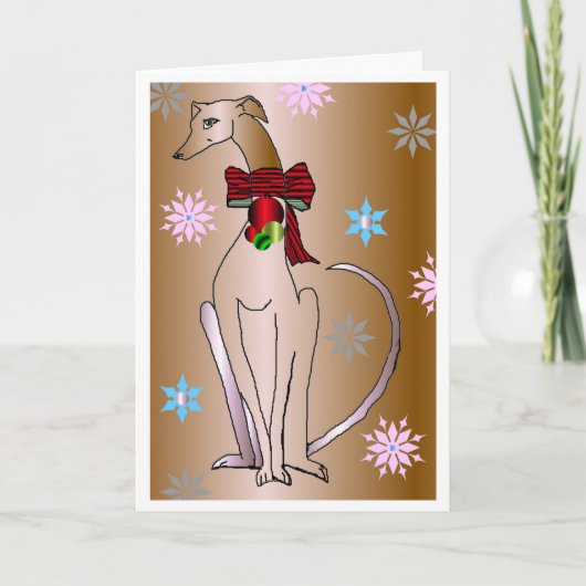 "Fancy kraag Whippet Dog" Vakantie Groeten Kaart (Voorkant)