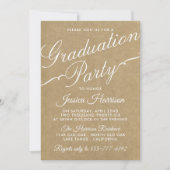 Fancy Kraft Typography Graduation Party Kaart (Voorkant)