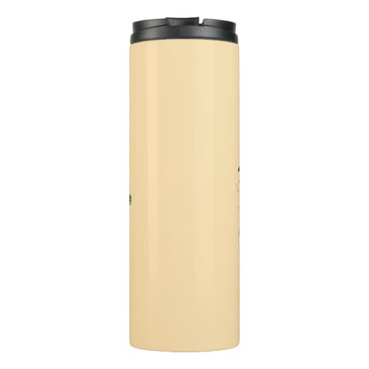 Fancy kroonvogel op perzikgepersonaliseerd thermosbeker (Achterkant)