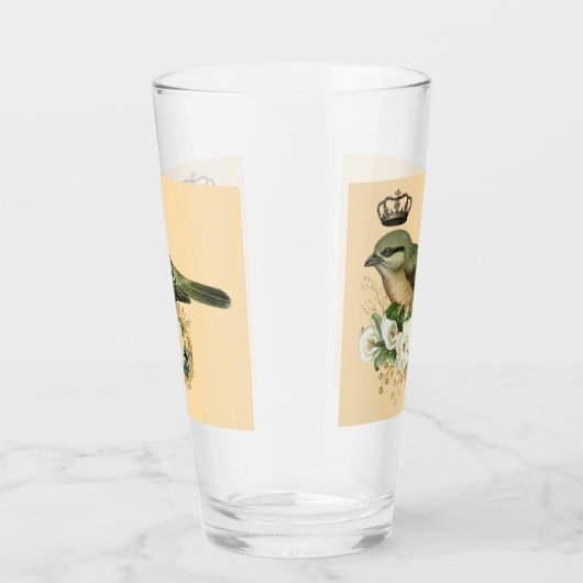 Fancy kroonvogel op strand glas (Rechts)