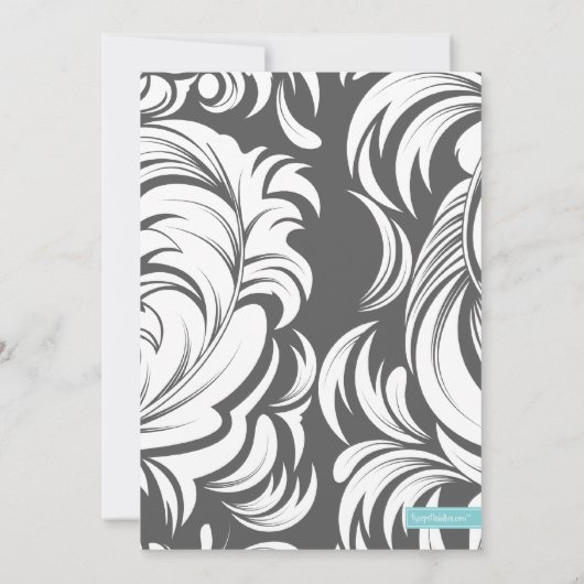 Fancy kroonzweet-zestiende verjaardag-uitnodiging kaart (Achterkant)