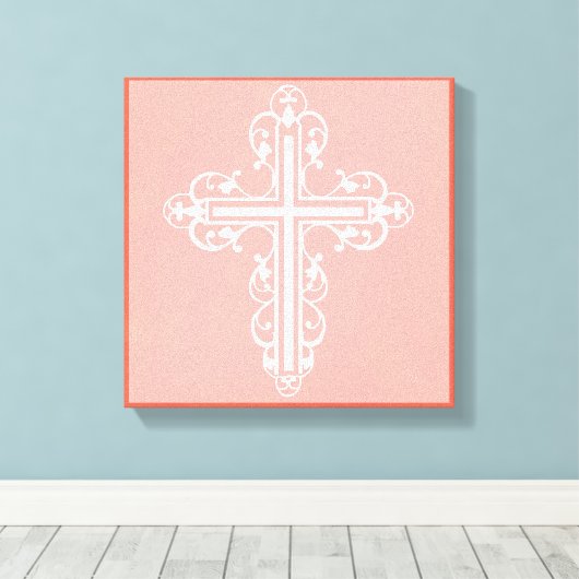 Fancy kruisontwerp nr.1 canvas afdruk (Insitu (Houten vloer))