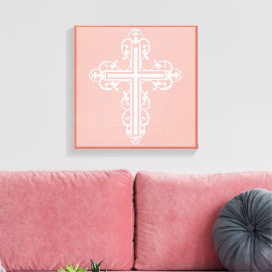 Fancy kruisontwerp nr.1 canvas afdruk (Insitu (Woonkamer))