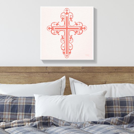 Fancy kruisontwerp nr. 3 canvas afdruk (Insitu (Slaapkamer))