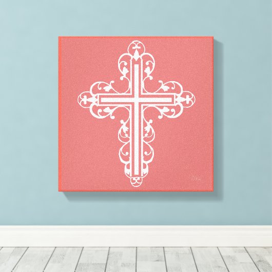 Fancy kruisontwerp nr. 4 canvas afdruk (Insitu (Houten vloer))