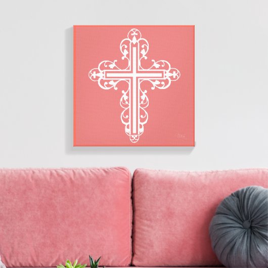 Fancy kruisontwerp nr. 4 canvas afdruk (Insitu (Woonkamer))