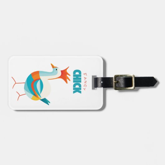 Fancy kuiken bagagelabel (Voorkant horizontaal)