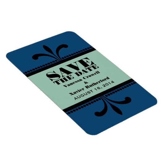 Fancy Kunstdeco Opslaan Datum Magnet Blue/Jade Magneet (Rechterzijde)