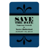 Fancy Kunstdeco Opslaan Datum Magnet Blue/Jade Magneet (Verticaal)