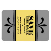 Fancy Kunstdeco sparen de Datum Grijs Magnet/Geel Magneet (Horizontaal)